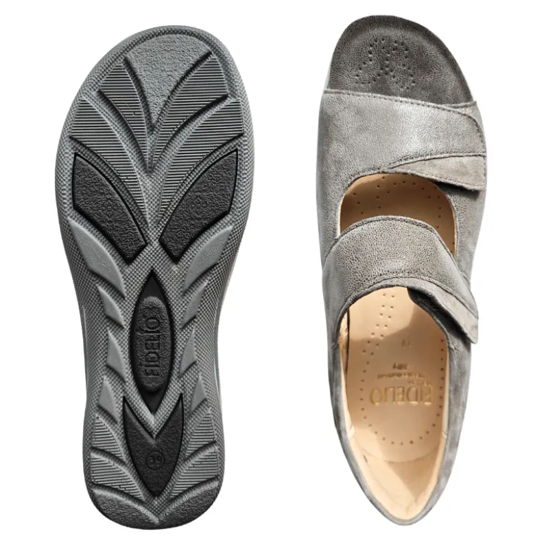 Fidelio damesandal med velcro - Beige