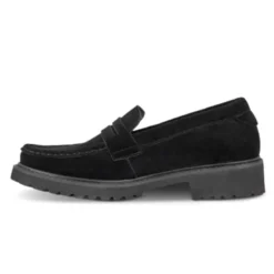 Green Comfort dameloafer - Sort ruskind
