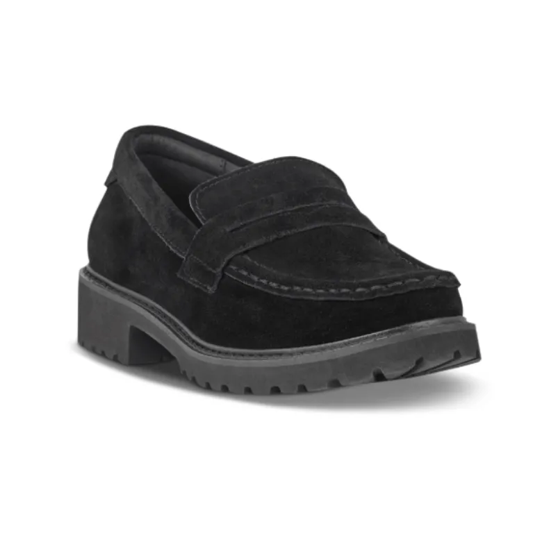 Green Comfort dameloafer - Sort ruskind