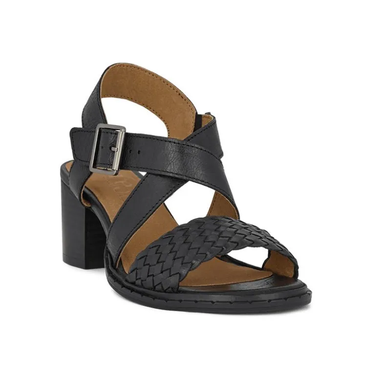 Green Comfort damesandal med hæl - Sort