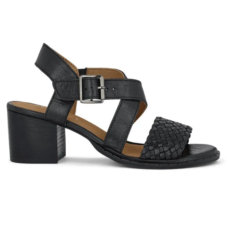 Green Comfort damesandal med hæl - Sort