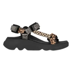 Green Comfort sporty damesandal - Animal print