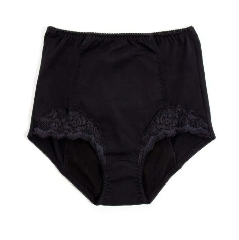 Inkontinens trusse med blonde - Sort