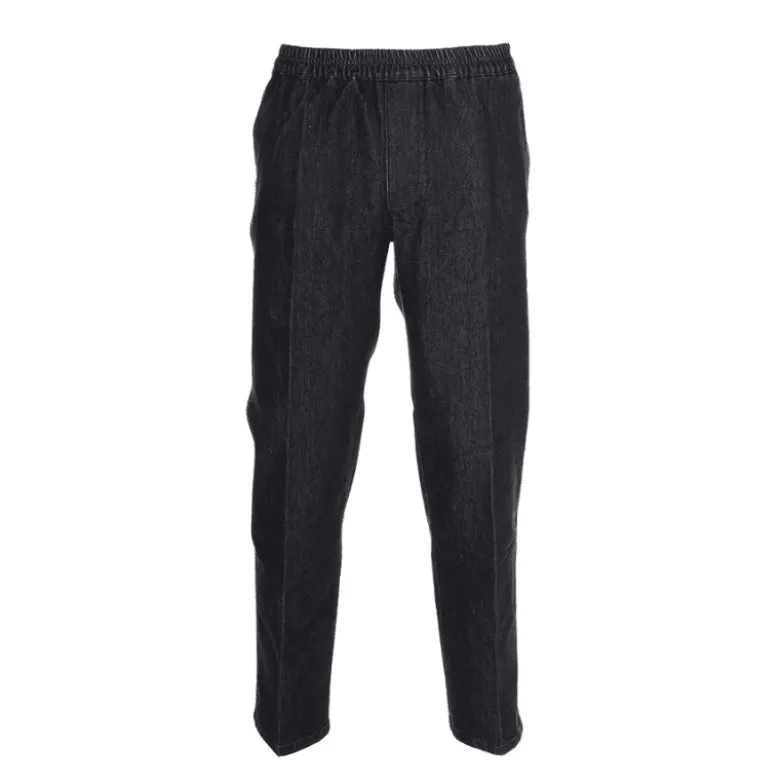 Jeans med elastik i taljen - Koksgrå/sort