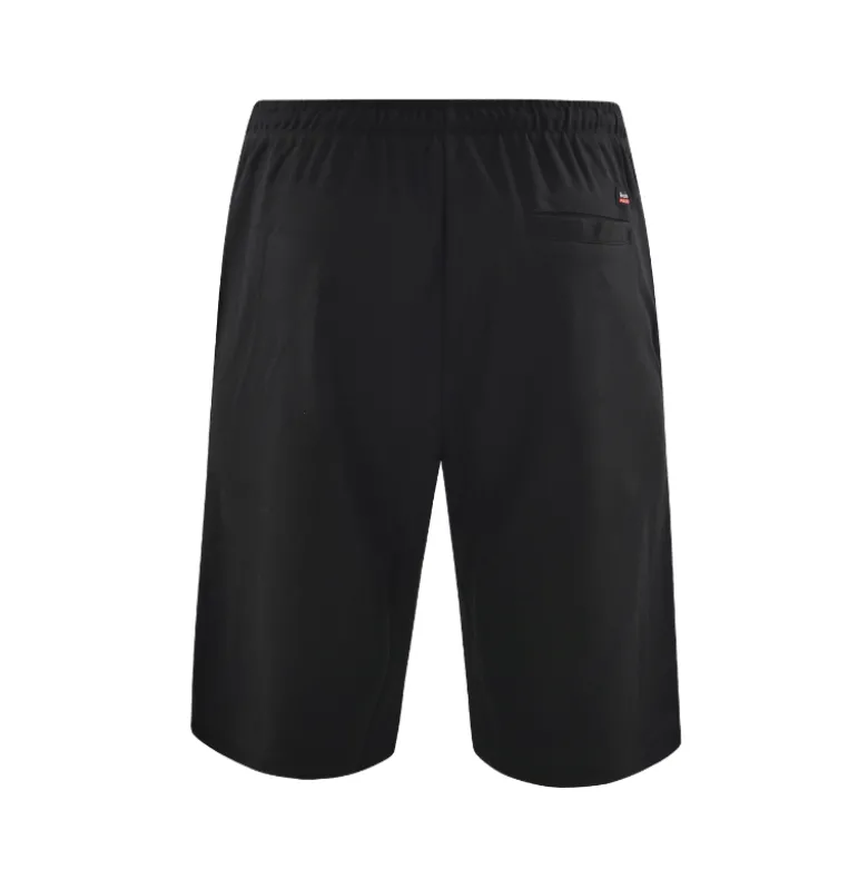 Knælange shorts med elastik - Sort