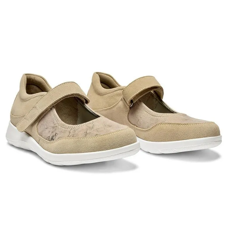 New Feet ballerina med velcro - Sand