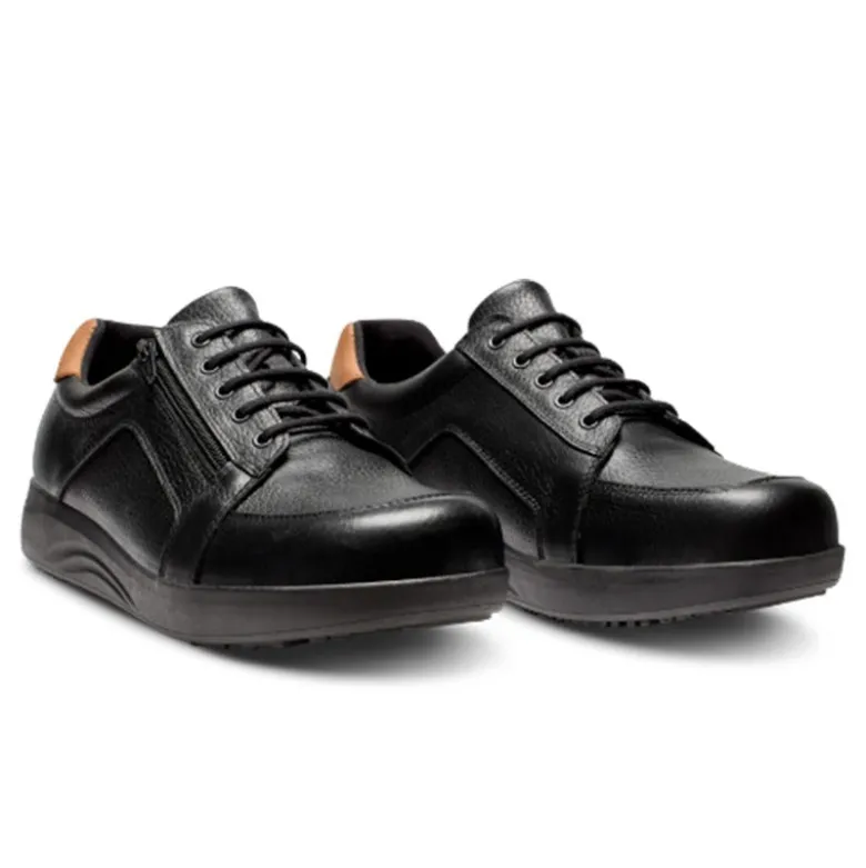 New Feet bred herresko - Sort læder