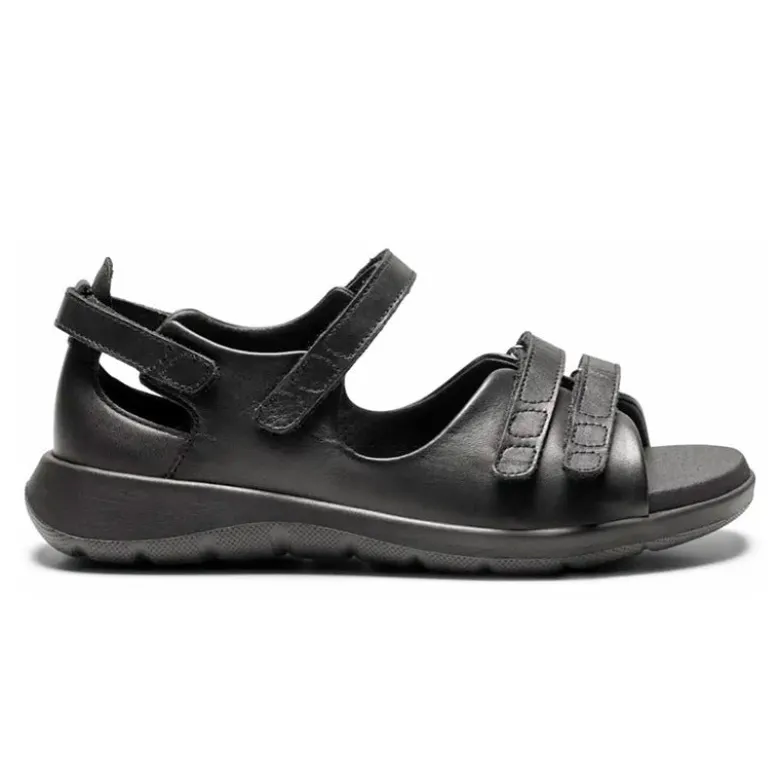 New Feet damesandal i skind - Sort
