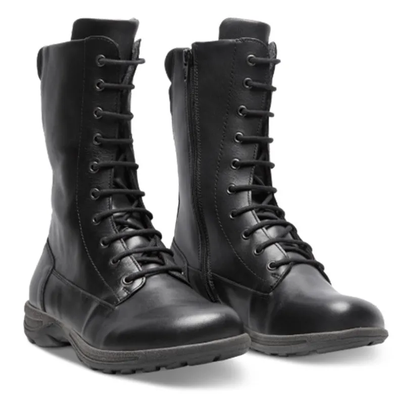 New Feet lang damestøvle - Sort