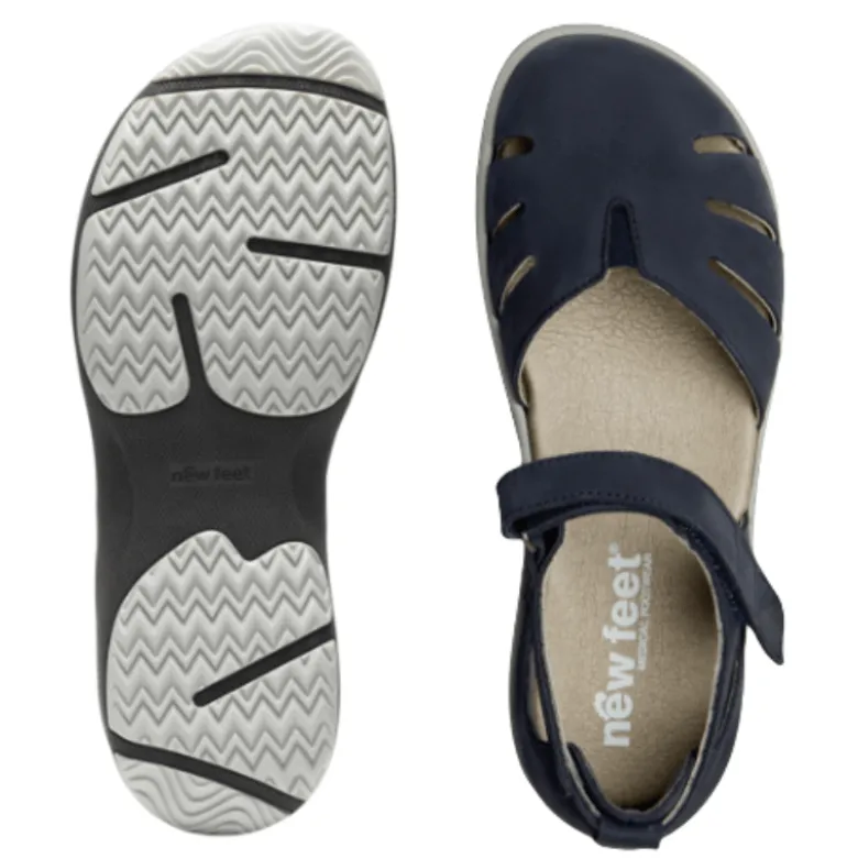 New Feet lukket damesandal - Mørkeblå