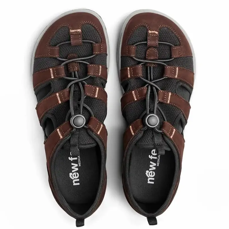 New Feet lukket herresandal - Brun