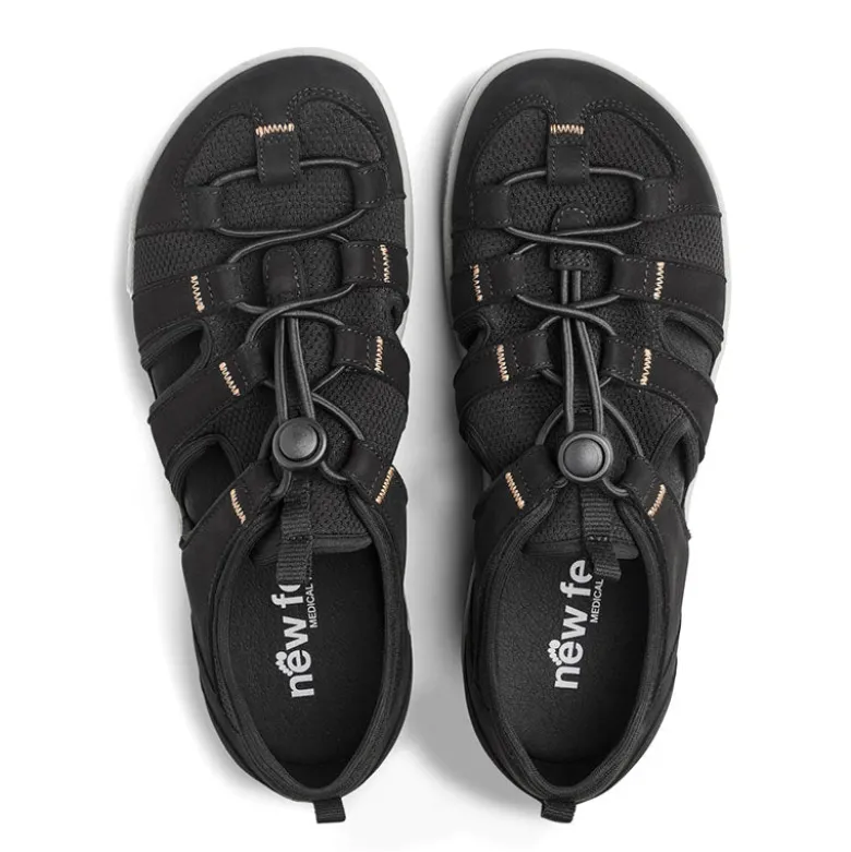 New Feet sporty damesandal - Sort