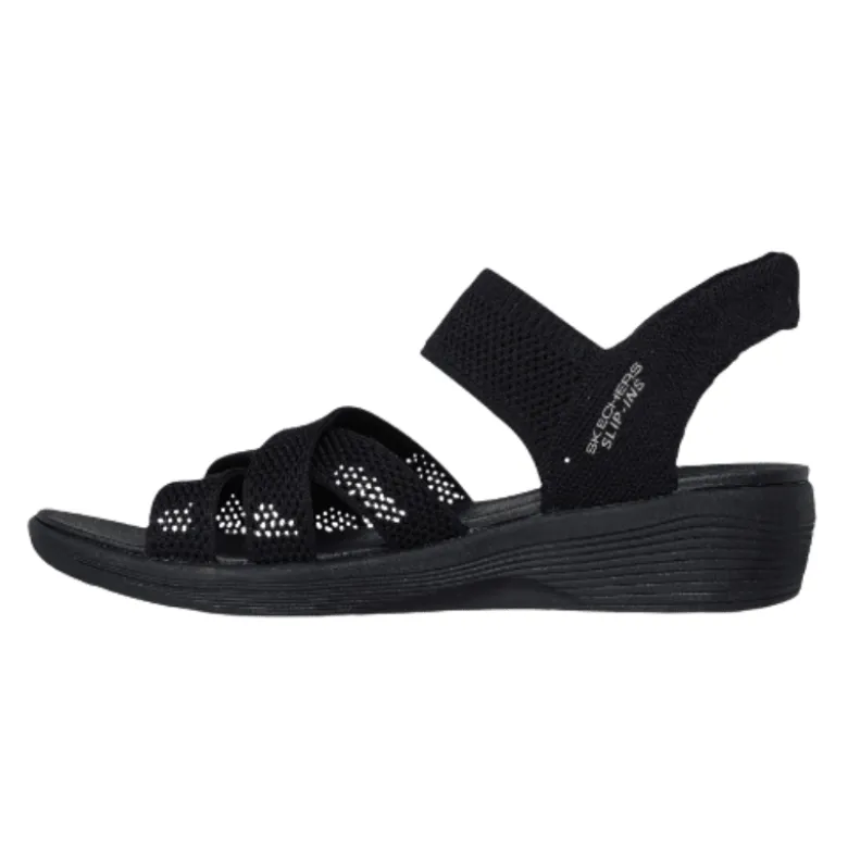 Skechers slip-in damesandal - Sort