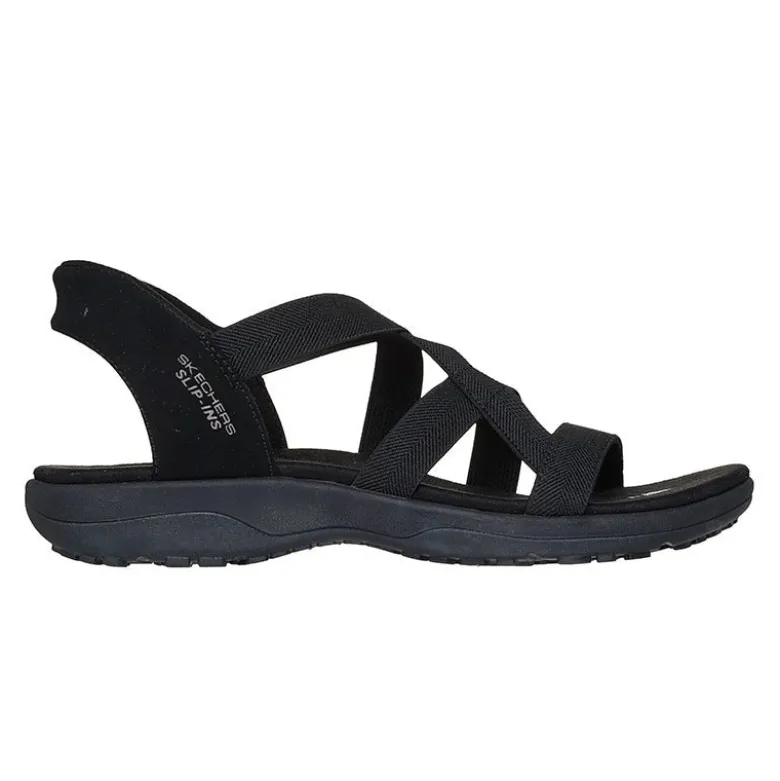 Skechers slip-in damesandal - Sort