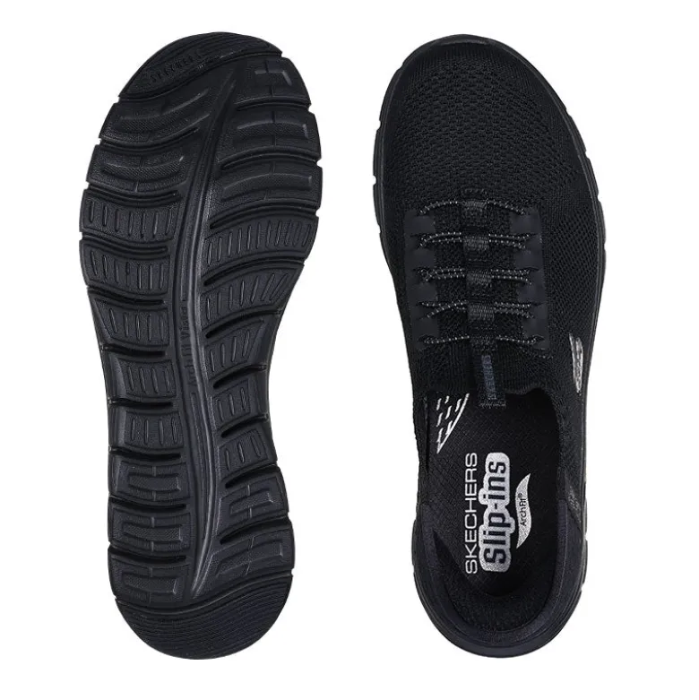 Skechers slip-in damesneaker - Sort