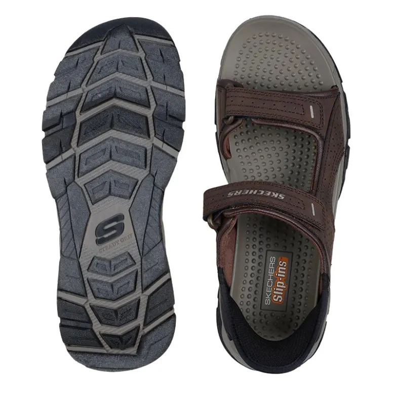 Skechers slip-in herresandal - Brun