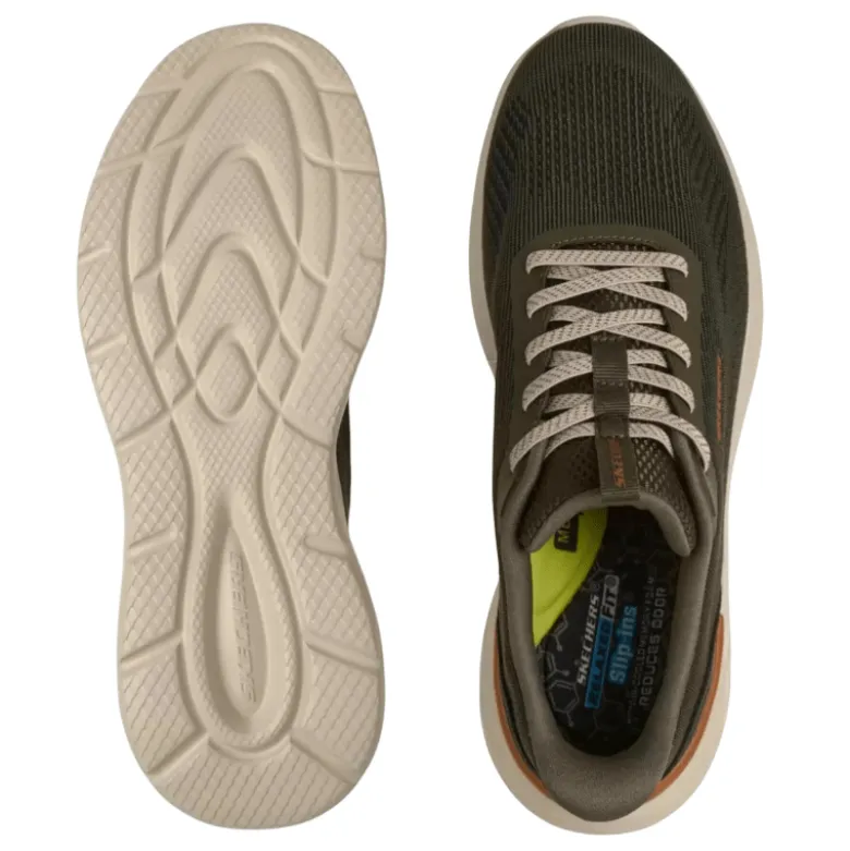 Skechers slip-in herrresko - Oliven