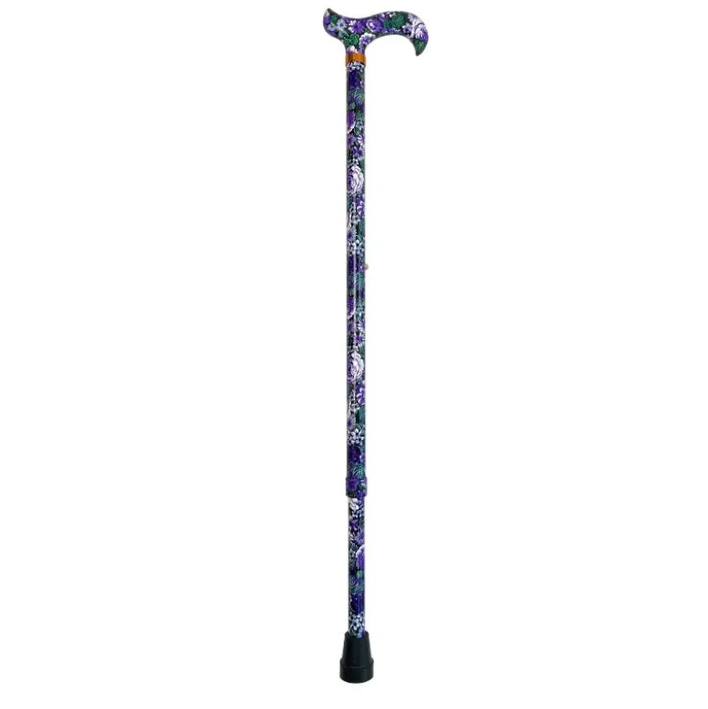Stok med justerbar højde - Lilla blomster