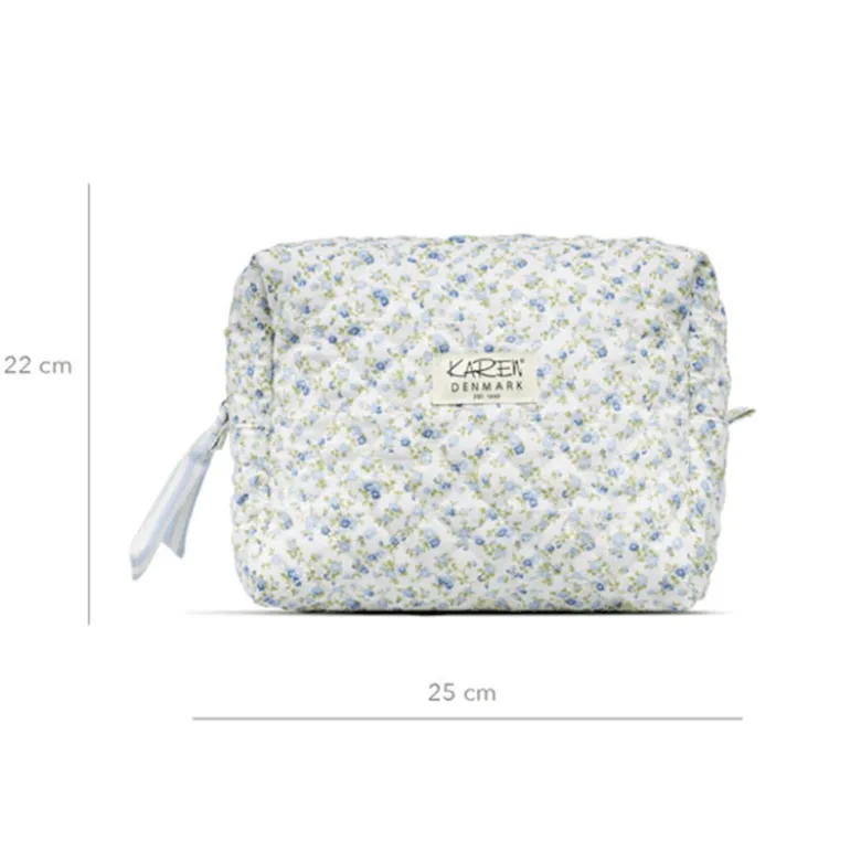 Stor toilettaske i quilt - Blomstret