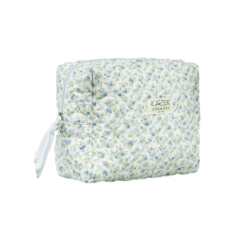 Stor toilettaske i quilt - Blomstret