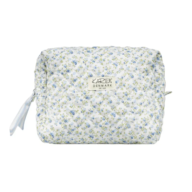 Stor toilettaske i quilt - Blomstret