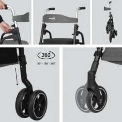 W05 rollator / indkøbsvogn - Grå